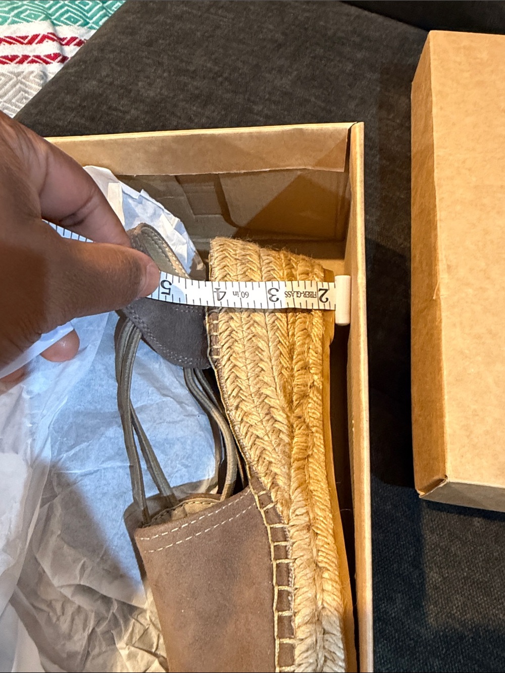 NWOT Toni Pon Tremp Womens Taupe Suede Espadrille Wedge Slingback size 40 - Picture 11 of 11